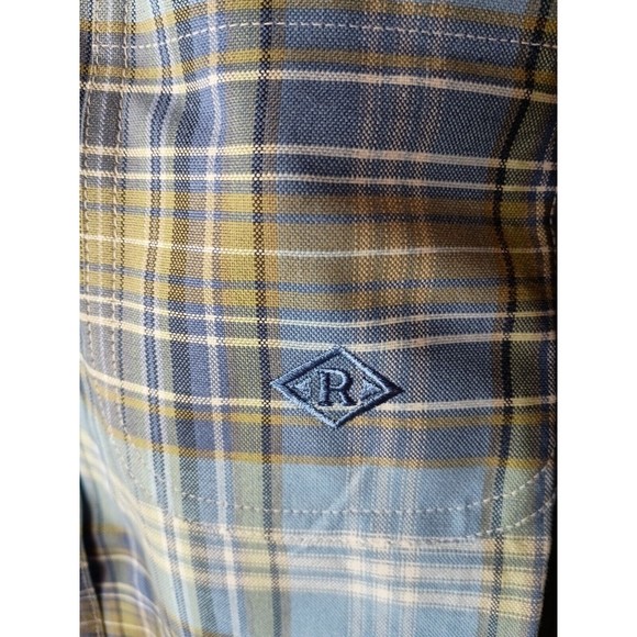 Roper Womens  Long Sleeve Shirt Western Blue Plaid Rodeo Horse  Riding Outdoors - Picture 2 of 7